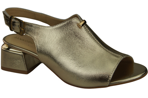 Damenschuhe Sandalen Gold, goldene Schnalle, Naturleder 198 ElitaBut