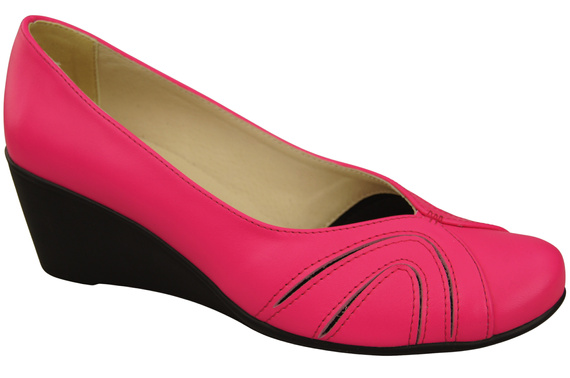 Damen Schwarz Naturleder Gestiefelte Neon Rosa 828 ElitaBut