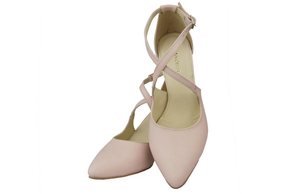 Damenschuhe Sandalen Niedriger Absatz Rosa Puder Naturleder 102 ElitaBut