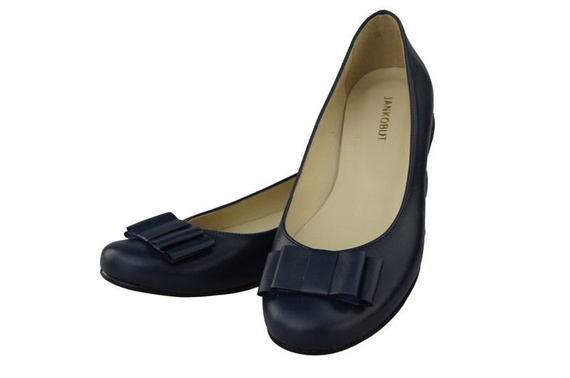 Damen-Ballerinas, Naturleder, Marineblau 702 ElitaBut