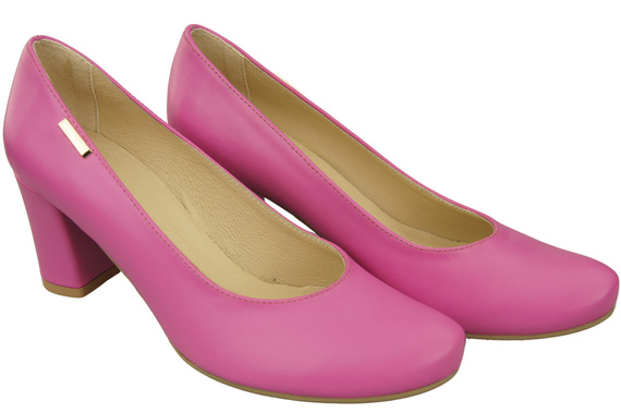 Klassische Damen Fuchsie Leder Mandel Nase Pumps 201 ElitaBut