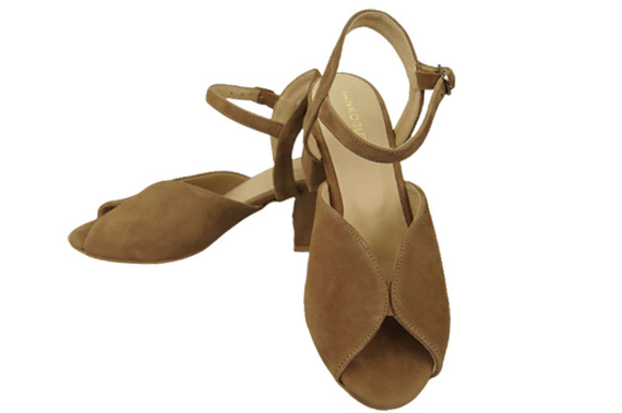 Damenschuhe Sandalen Olive, Naturleder, Wildleder 185 ElitaBut